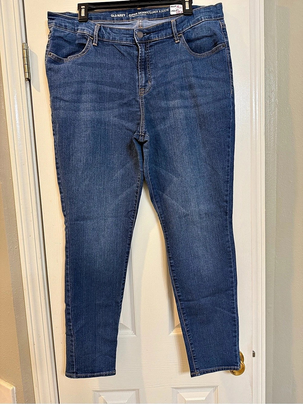 Old Navy Super Skinny Mid-Rise Jeans Blue Waist 16 Regular